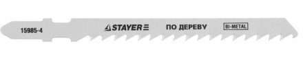 Полотна STAYER &quot;PROFI&quot;, T144DF, для эл/лобзика, Bi-Metall, по дереву, ДВП, ДСП, EU-хвост., шаг 4мм, 74мм, 2шт 15985-4_z01 купить в Тюмени
