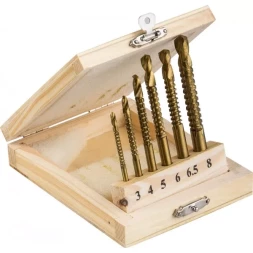 ЗУБР &quot;МАСТЕР&quot;. Сверло фрезеровальное по дереву, тонколистному металлу, 6шт, 3-4-5-6-6.5-8 мм 29965-H6