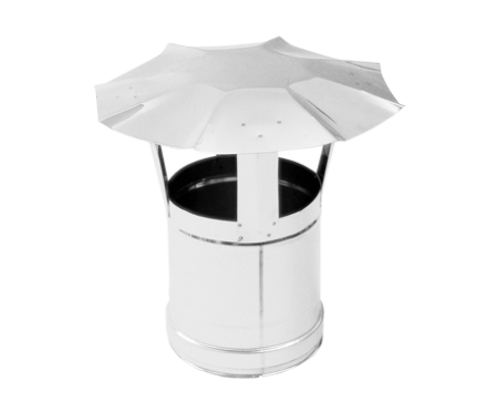 Зонт дымохода из нержавеющей стали (Диаметр 120 мм) для теплогенераторов BALLU EC, VERTIGO купить в Тюмени