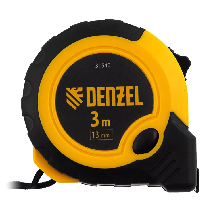Рулетка Denzel 3м х 13мм, двухкомп. корпус, кнопка-пауза, 31540 купить в Тюмени