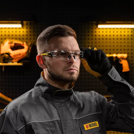 Очки защитные открытые Denzel 89191, поликарбонатные, прозрачная линза, 2х комп.дужки купить в Тюмени