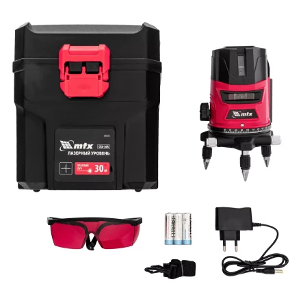 Лазерный уровень MTX CRL-30R, 30 м, красный луч, батарейки, резьба 5/8&quot; 35034 купить в Тюмени