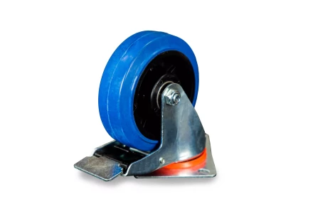 Колесо поворотное из эластичной резины MW150 150 мм с тормозом 1024404 купить в Тюмени