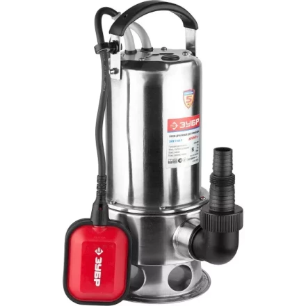 Насос ЗУБР погружной для грязной воды, корпус из нержавеющей стали, пропускная способность 280 л/мин, 1100Вт ЗНПГ-1100-С купить в Тюмени