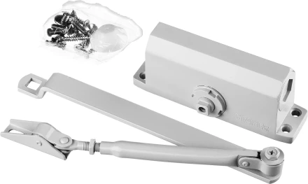 Доводчик дверной STAYER, для дверей массой до 40 кг, цвет белый 37916-50 купить в Тюмени