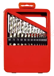 Набор сверл по металлу 1-10 мм (через 0,5 мм) HSS 19 шт. метал. коробка цил. хвостовик MATRIX 72388