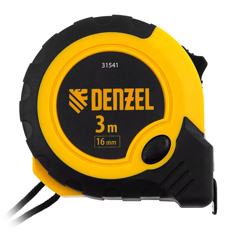 Рулетка Denzel 3м х 16мм, двухкомп. корпус, кнопка-пауза, 31541 купить в Тюмени