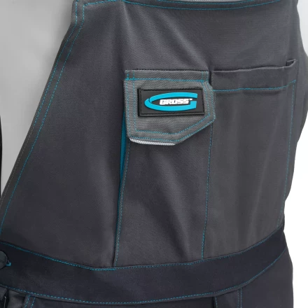 Полукомбинезон профессиональный рабочий Gross 90446, 97% хлопок 3% спандекс, XXXL купить в Тюмени