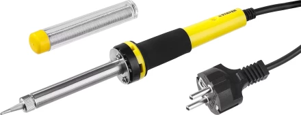 Паяльник с двухкомпонентной рукояткой и долговечным жалом, STAYER &quot;PROFI&quot; PROTerm, 55300-30, в комплекте (припой и подставка), 30 Вт, конус 55300-30 купить в Тюмени