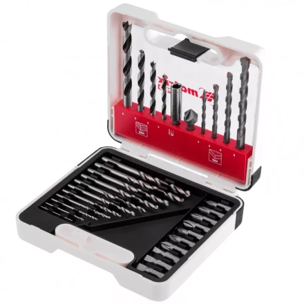 Набор сверл комбинированный сверла по металлу 1-6 мм бетону 4-8 мм дереву 4-8 мм биты 10 шт адаптер зенковка 31 предмет Pro Matrix 725631 купить в Тюмени