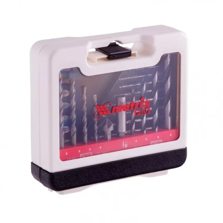 Набор сверл комбинированный сверла по металлу 1-6 мм бетону 4-8 мм дереву 4-8 мм биты 10 шт адаптер зенковка 31 предмет Pro Matrix 725631 купить в Тюмени