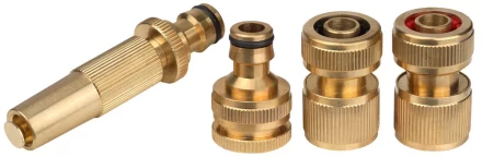 Набор GRINDA полив латун: наконечник, 2 соединителя, адаптер 1/2&quot;-3/4&quot;, 4предм 8-427246 купить в Тюмени