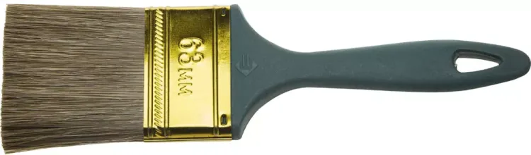 Кисть ЗУБР "КП-14" плоская, смешанная щетина, пластмассовая рукоятка, 63мм 4-01014-063 купить в Тюмени