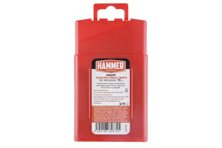 Набор сверл HAMMER No7 19шт. 1,0-10мм купить в Тюмени