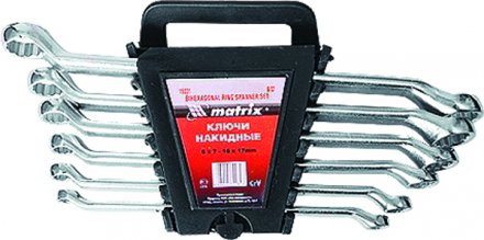 Набор ключей накидных 6–17 мм CR-V 6 шт. полированный хром MATRIX 15331 купить в Тюмени