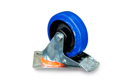 Колесо поворотное из эластичной резины MW70 100 мм с тормозом 1024402 купить в Тюмени