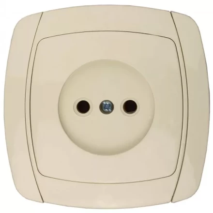 Розетка СВЕТОЗАР &quot;CITY LIGHT&quot; одинарная в сборе, без заземления, цвет бежевый, 16А/~250В SV-54200-B купить в Тюмени