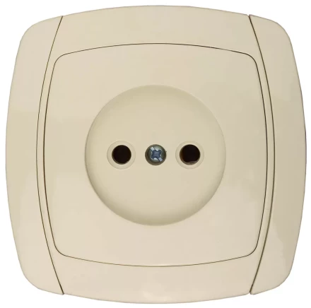 Розетка СВЕТОЗАР &quot;CITY LIGHT&quot; одинарная в сборе, без заземления, цвет бежевый, 16А/~250В SV-54200-B купить в Тюмени