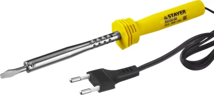 Паяльник STAYER &quot;STANDARD&quot; с пластмассовой рукояткой и долговечным жалом, 60 Вт, клин 55330-60 купить в Тюмени