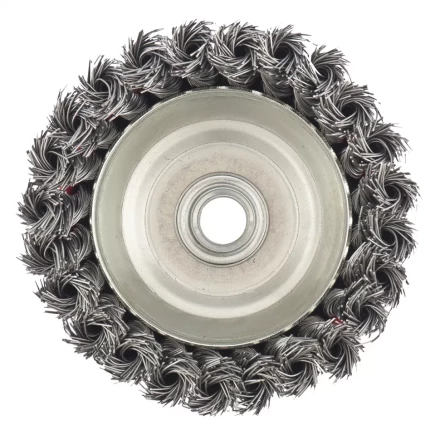 Щетка для УШМ, 100 мм, М14, &quot;чашка&quot;, крученая металлическая проволока  MATRIX 74628 купить в Тюмени