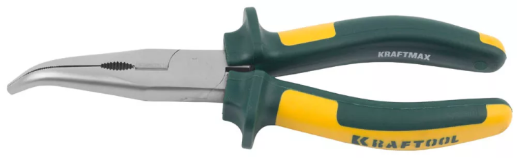 Тонкогубцы KRAFTOOL"KRAFT-MAX",изогнутые,Cr-Mo,маслобензост двухкомп рукоятки,шарнирное соединение с повыш износост,200мм 22011-4-20 купить в Тюмени