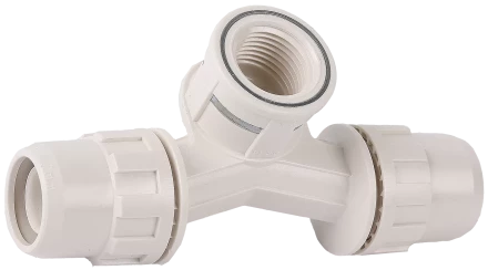 Штуцер с гайкой ЗУБР ШиреФит - внутренняя резьба - штуцер с гайкой 16 мм - 1/2? - 16 мм переходной тройник со смещением 51504-16-1/2-16 купить в Тюмени