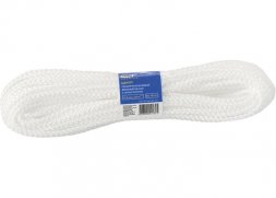 Шнур вязаный полипропиленоый с сердечником белый 6 мм L 20 м 180-200 кгс СИБРТЕХ 93959