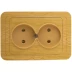 Розетка СВЕТОЗАР &quot;ГАММА&quot; без заземления, двойная, цвет ольха,16А/~250В SV-54102-A купить в Тюмени