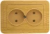 Розетка СВЕТОЗАР &quot;ГАММА&quot; без заземления, двойная, цвет ольха,16А/~250В SV-54102-A купить в Тюмени