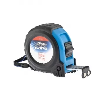 Рулетка Вектор 10 м х 25 мм, утолщенное полотно, магнитный зацеп, обрезиненный корпус  БАРС 32544 купить в Тюмени