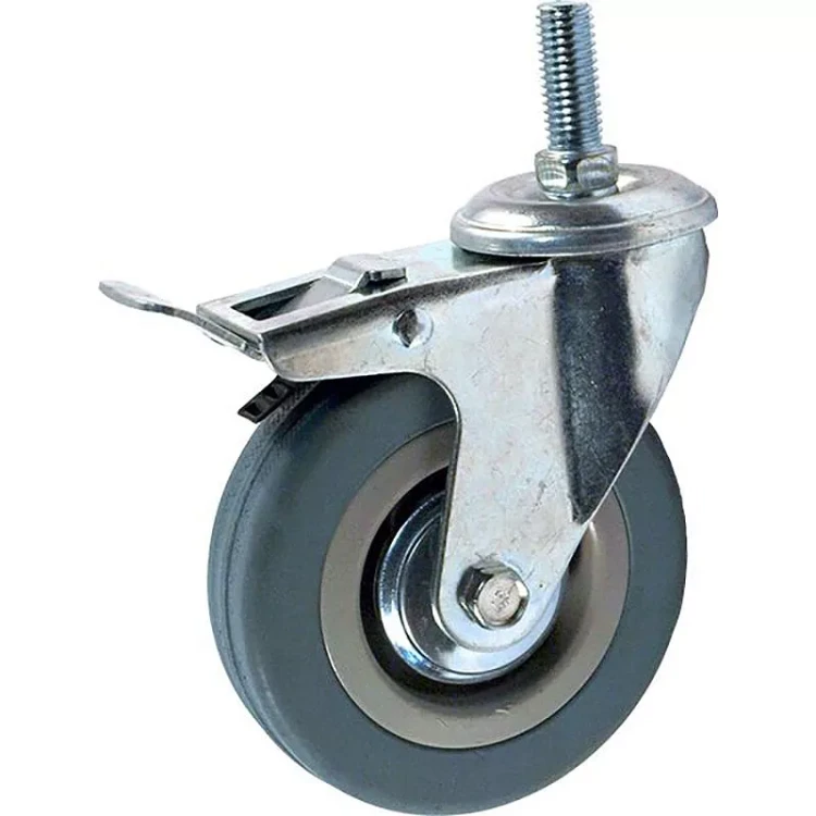 Аппаратное поворотное колесо с болтом  HITCH 120*26 резина серая SCtg55 (SZ084827) купить в Тюмени