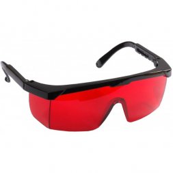 Очки STAYER защитные с регулируемыми по длине дужками, поликарбонатные красные линзы с оправой 2-110457