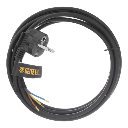 Шнур сетевой Denzel Energy Series, ПВС, 3 м, 3 x 1 мм, с неразборной вилкой, черный, 3 м, 37667 купить в Тюмени