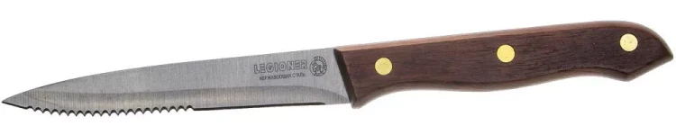 Нож LEGIONER "GERMANICA" для стейка, с деревянной ручкой, лезвие нерж 110мм 47834_z01 купить в Тюмени