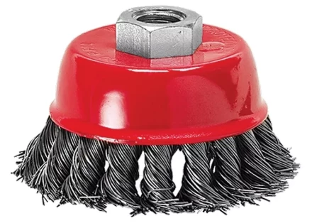 Щетка для УШМ, 150 мм, М14, &quot;чашка&quot;, крученая металлическая проволока  MATRIX 74629 купить в Тюмени