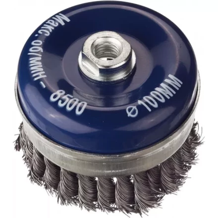 DEXX. Щетка чашечная усиленная для УШМ, жгутированная стальная проволока 0,5мм, 100ммхМ14 35106-100 купить в Тюмени