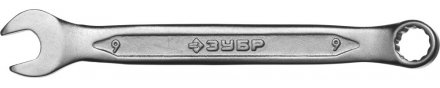 Ключ ЗУБР &quot;МАСТЕР&quot; гаечный комбинированный, Cr-V сталь, хромированный, 9мм 27087-09 купить в Тюмени