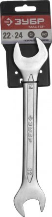 Ключ ЗУБР &quot;МАСТЕР&quot; гаечный рожковый, Cr-V сталь, хромированный, 22х24мм 27010-22-24 купить в Тюмени