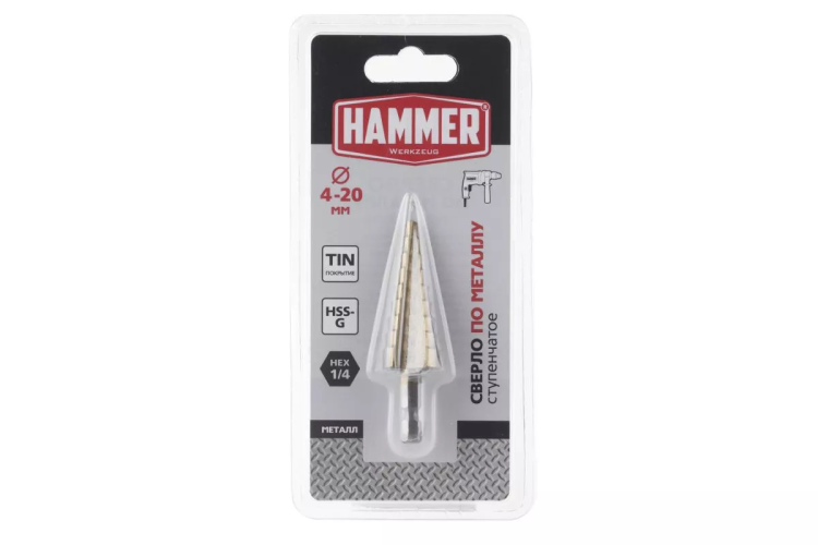 Сверло по металлу HAMMER Ф20х75мм (DR MT ST 4,0-20,0 мм*75/8мм) купить в Тюмени
