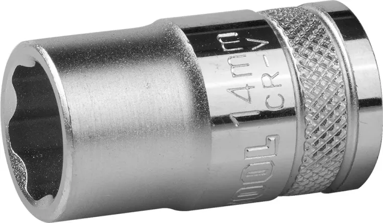 Торцовая головка KRAFTOOL "INDUSTRIE QUALITAT", Cr-V, SUPER-LOCK, хромосатинированная, 1/2", 14 мм 27801-14_z01 купить в Тюмени