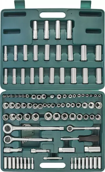 Набор головок торцевых  универсальный 1/2" 1/4" 3/8"DR  5/32-15/16"  4-22мм  ключи угловые 5/64"-1/4"  107предмета  S05Н48107S Jonnesway 48055 купить в Тюмени