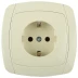 Розетка СВЕТОЗАР &quot;CITY LIGHT&quot; одинарная в сборе, с заземлением, цвет бежевый, 16А/~250В SV-54205-B купить в Тюмени