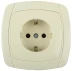 Розетка СВЕТОЗАР &quot;CITY LIGHT&quot; одинарная в сборе, с заземлением, цвет бежевый, 16А/~250В SV-54205-B купить в Тюмени