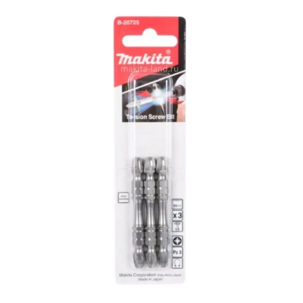 Биты Makita PZ3 65мм 3шт, 2-х сторонние (B-20725) купить в Тюмени