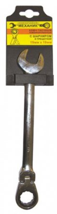 Ключ гаечный комбинированный 19х19 с шарниром и трещоткой 26414 купить в Тюмени