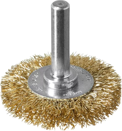 ЗУБР &quot;ПРОФЕССИОНАЛ&quot;. Щетка дисковая для дрели, витая латунированная стальная проволока 0,3мм, 38мм 3520-038_z02 купить в Тюмени