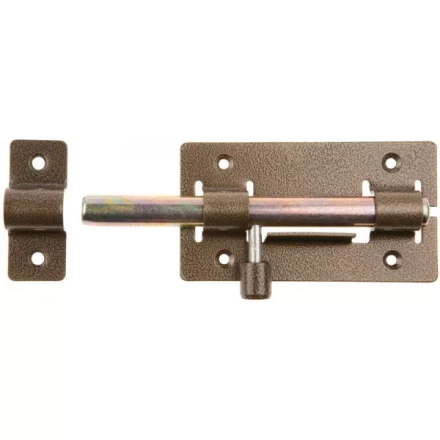 Задвижка накладная &quot;ЗД-01&quot; для дверей, корпус-порошковое покрыт/стержень-покрыт цинк, бронза, круг засов 14мм, 64х115мм 37774-1 купить в Тюмени