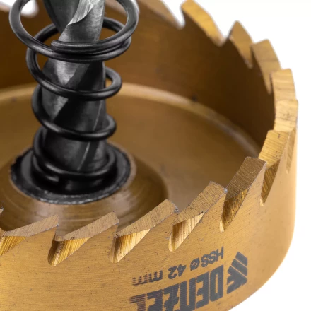 Коронка по металлу HSS, 42 мм, нитридтитановое покрытие Denzel 724114 купить в Тюмени