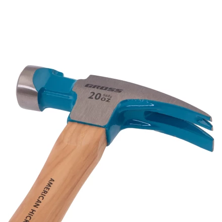 Молоток-гвоздодер,560 г Gross 10419, угол 75, магнит, обрезиненная рукоятка AMERICAN HICKORY купить в Тюмени