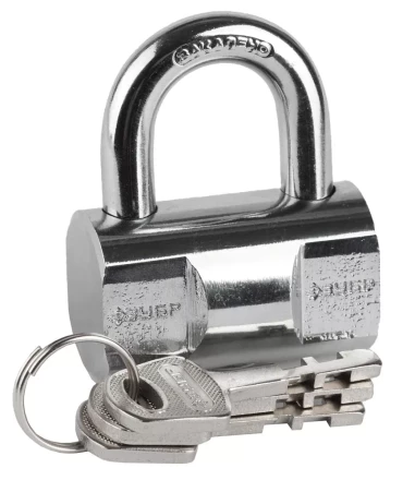 Замок ЗУБР &quot;ЭКСПЕРТ&quot; навесной, компактный стальной корпус, закаленная дужка, 50мм 37231-50 купить в Тюмени